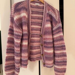 Multicolor Striped Pink/Purple Cardigan